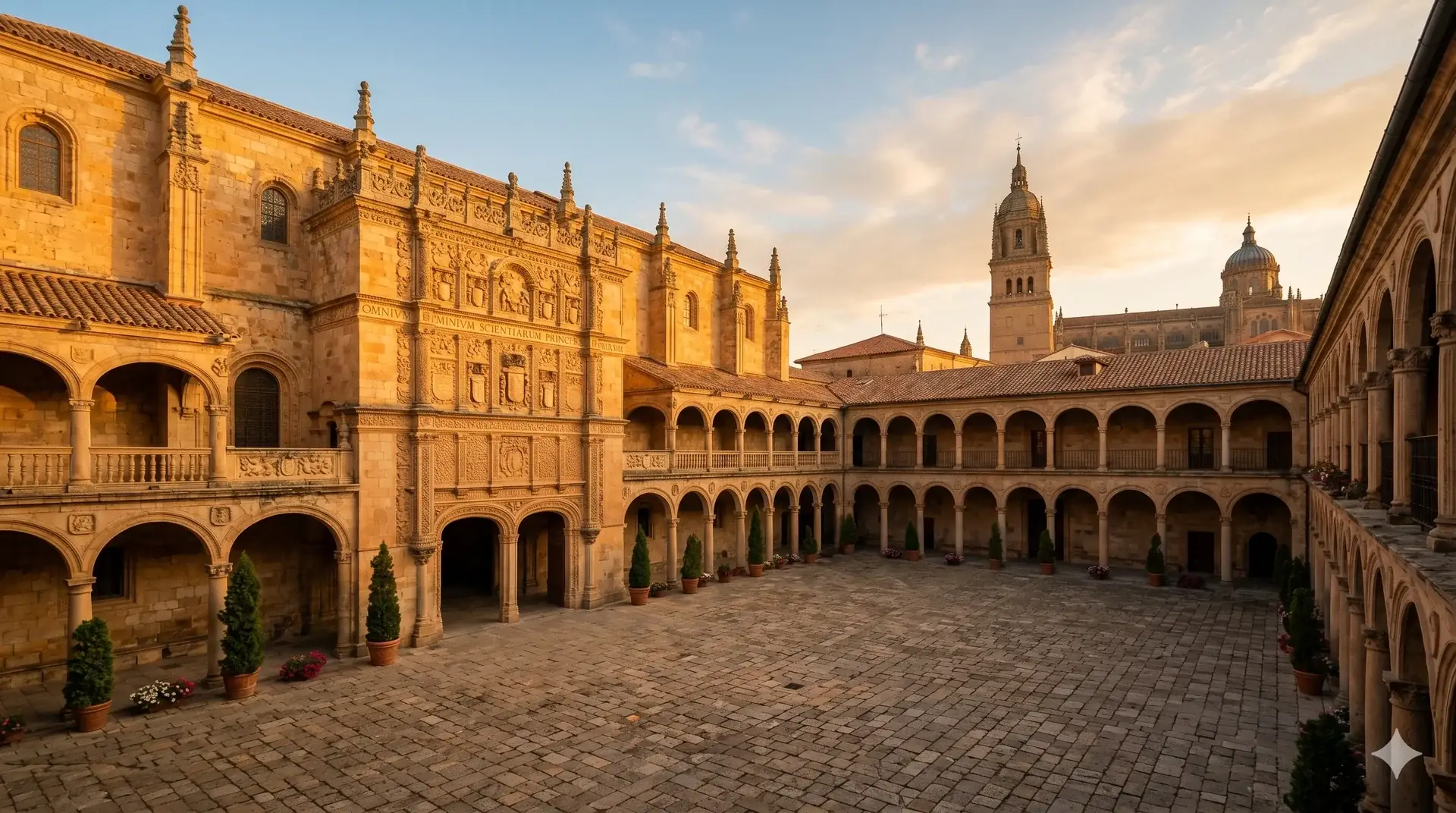 University of Salamanca courtyard at sunset